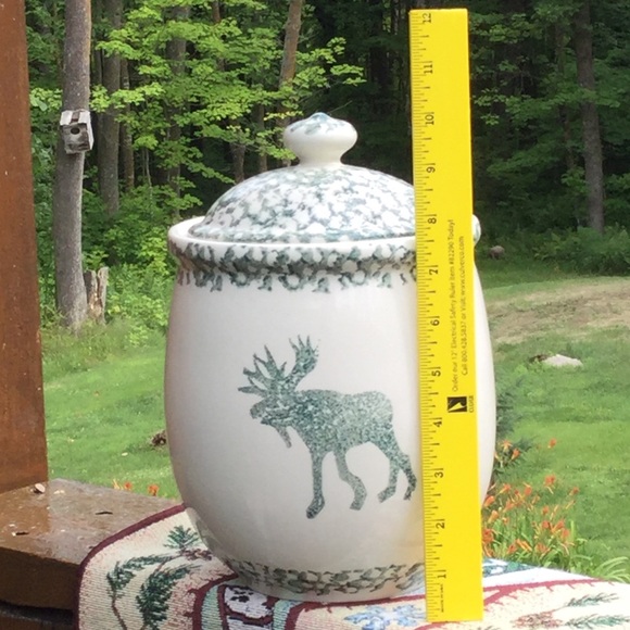 Tienshan Other - 🫎 Moose Canister Cookie Jar Tienshan Cabin LODGE EUC